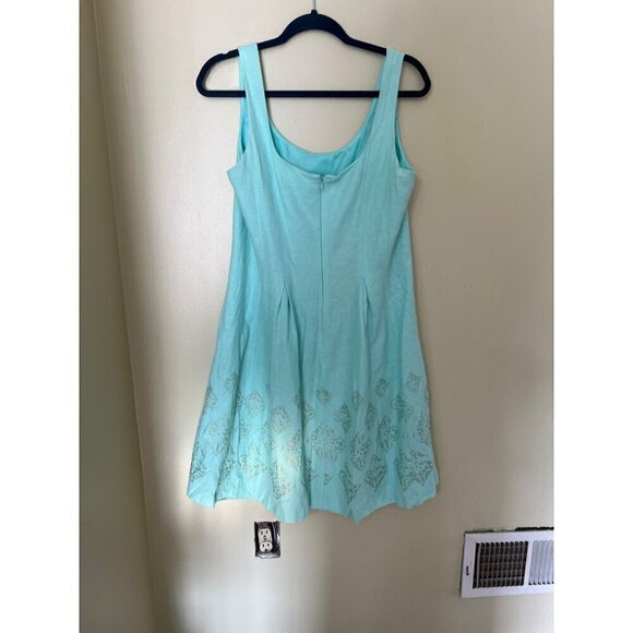 Nine West  Sleeveless A-Line Dress Sz 12  Diamond Pattern Vacation Lagom Resort - Picture 5 of 9